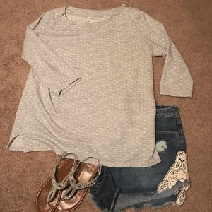 Liz Claiborne 3/4 Length Zip Top